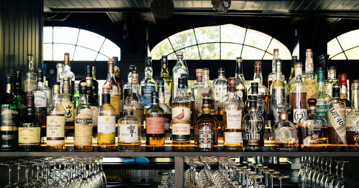 Whiskies on a shelf