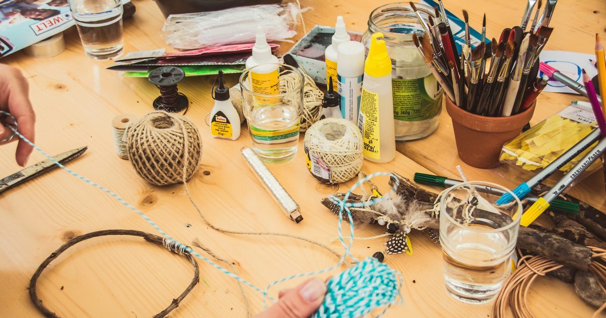 A table of crafting materials