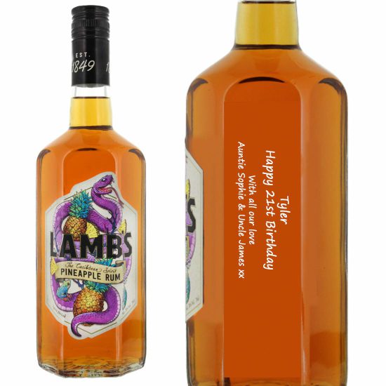 Personalised Lamb's Pineapple Rum 70cl
