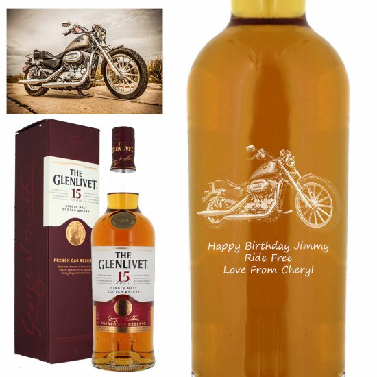 Photo Engraved Glenlivet 15 Year Old French Oak Single Malt Whisky 70cl