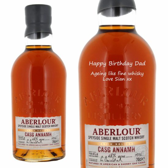 Personalised Aberlour Casg Annamh Single Malt Whisky 70cl