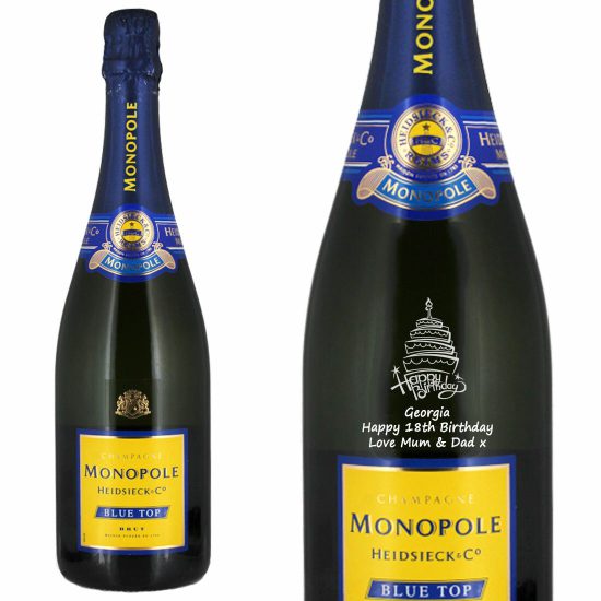 Personalised Heidsieck Monopole Blue Top Champagne 75cl