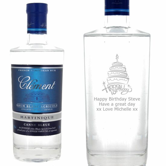Personalised Clement Canne Bleue Rhum 70cl
