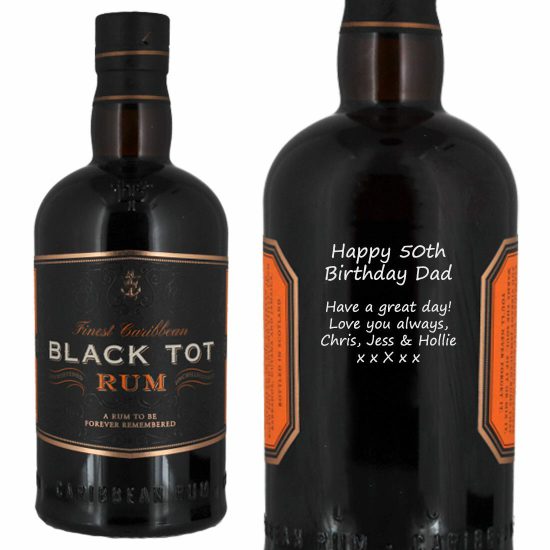 Personalised Black Tot Finest Caribbean Rum 70cl