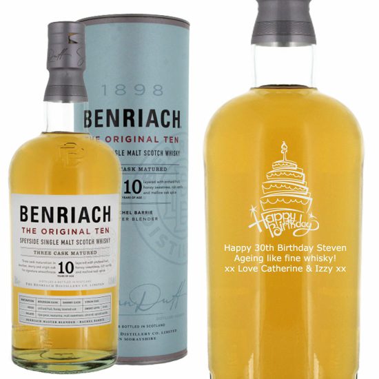 Personalised Benriach The Original 10 Single Malt Whisky 70cl