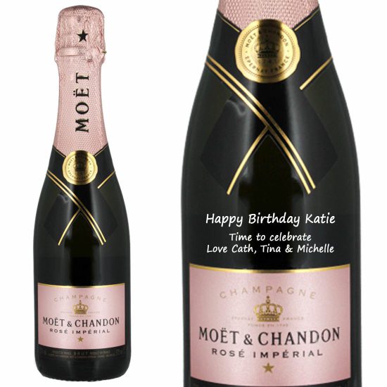 Personalised Moët & Chandon Rose Impérial HALF Bottle 37.5cl