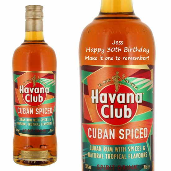 Personalised Havana Club Cuban Spiced Rum 70cl