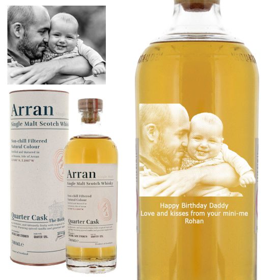 Photo Engraved Arran Quarter Cask Single Malt Whisky 70cl