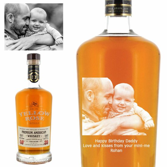 Photo Engraved Yellow Rose Premium American Whisky 70cl