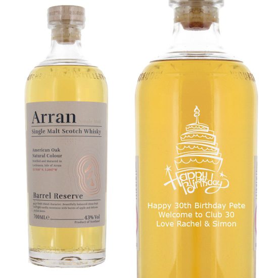 Personalised Arran Barrel Reserve Single Malt Whisky 70cl