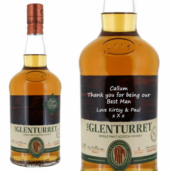 Personalised The Glenturret Triplewood 70cl Single Malt Whisky