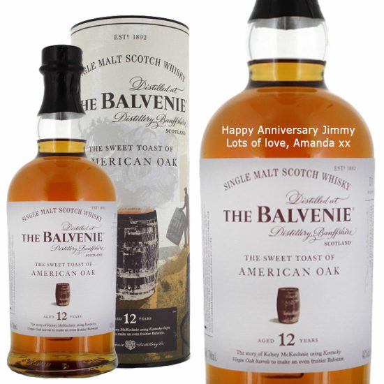 Personalised Balvenie Stories Sweet Toast Of America 12 Year Old 70cl