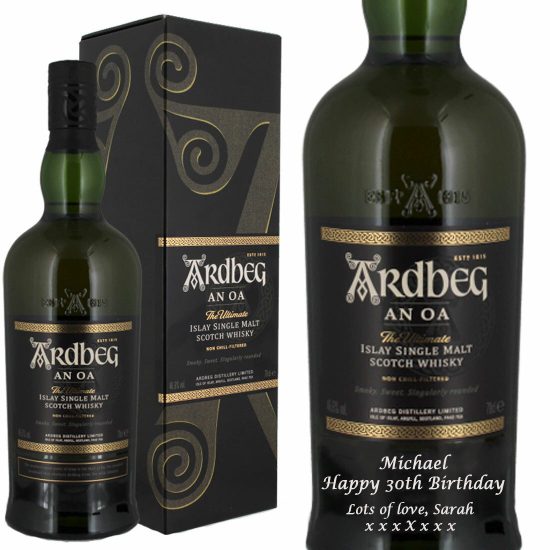 Personalised Ardbeg An Oa Islay Single Malt Whisky 70cl