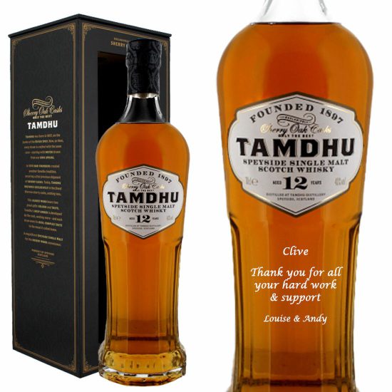 Personalised Tamdhu 12 Year Old Single Malt Whisky 70cl