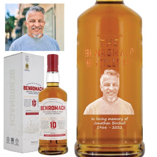 Photo Engraved Benromach 10 Year Old Single Malt Whisky 70cl