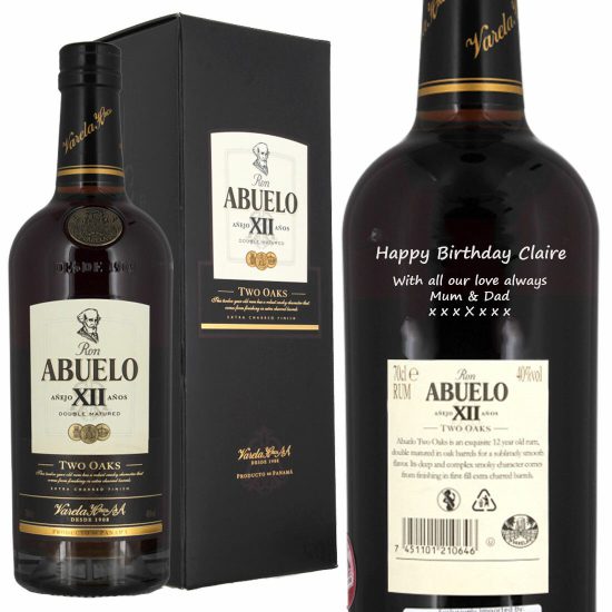 Personalised Ron Abuelo Two Oaks Double Matured Rum 70cl