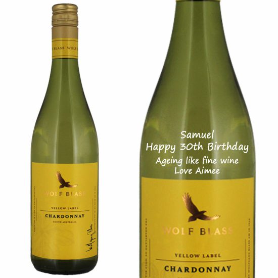 Personalised Wolf Blass Yellow Label Chardonnay 75cl
