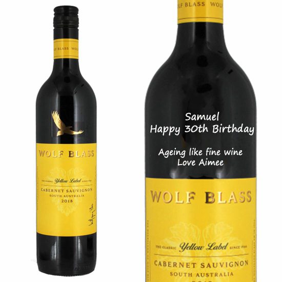 Personalised Wolf Blass Yellow Label Cabernet Sauvignon 75cl