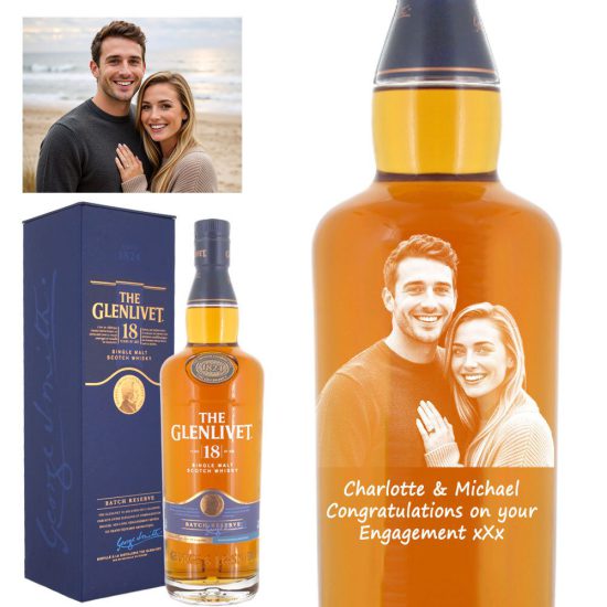 Photo Engraved Glenlivet 18 Year Old Single Malt Whisky 70cl