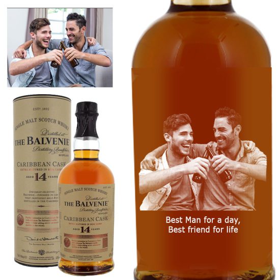 Photo Engraved Balvenie 14 Year Old Caribbean Rum Cask Single Malt Whisky 70cl