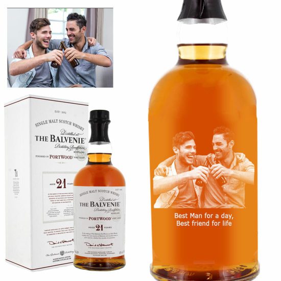 Photo Engraved Balvenie 21 Year Old Port Cask Single Malt Whisky 70cl