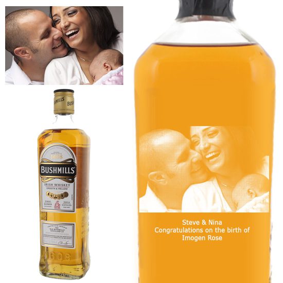 Photo Engraved Bushmills Original Blended Irish Whiskey 70cl