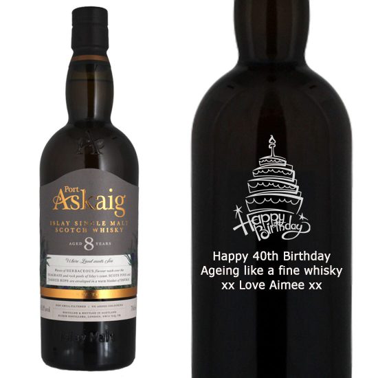 Personalised Port Askaig 8 Year Old Single Malt Whisky