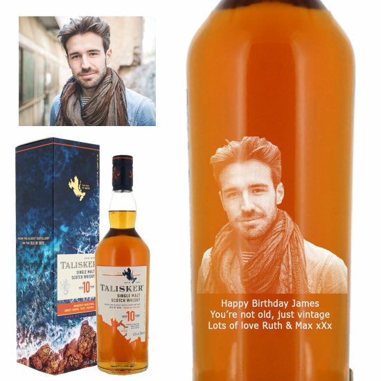 Photo Engraved Talisker 10 Year Old Single Malt Whisky 70cl