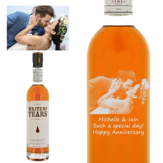 Photo Engraved Writers Tears Copper Pot Blended Irish Whiskey 70cl