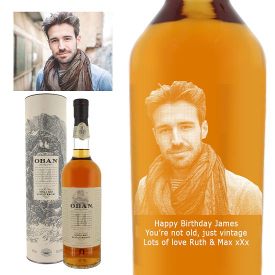 Photo Engraved Oban 14 Year Old Single Malt Whisky 70cl