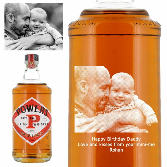 Photo Engraved Powers Gold Label Irish Whiskey 70cl