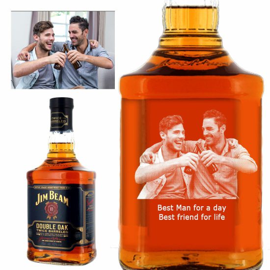 Photo Engraved Jim Beam Double Oak 70cl