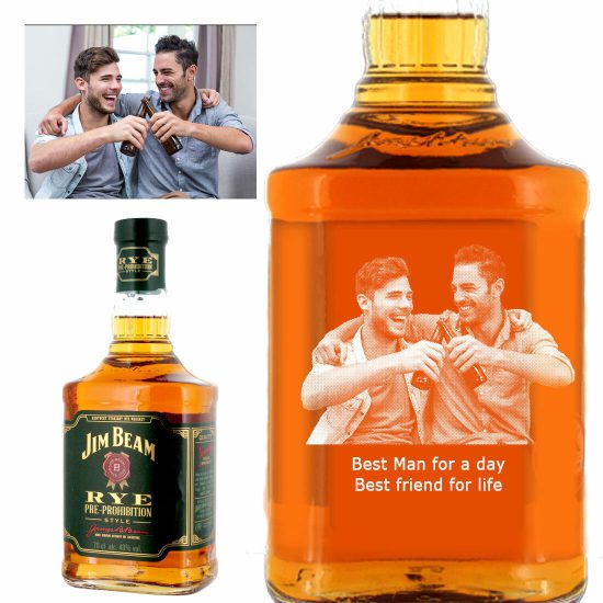 Photo Engraved Jim Beam Rye Whiskey 70cl