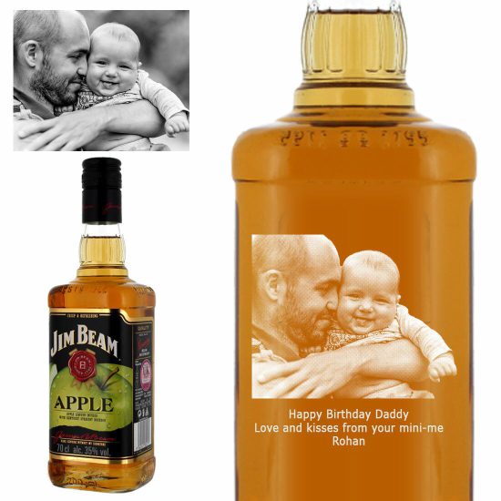 Photo Engraved Jim Beam Apple 70cl