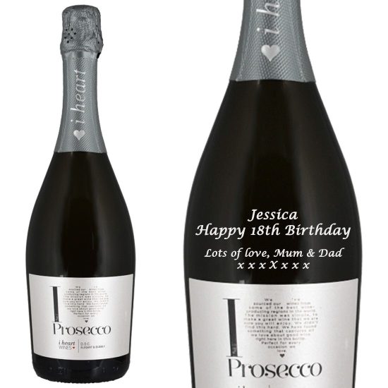 Personalised I Heart Prosecco DOC Sparkling Wine