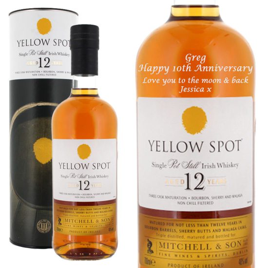 Personalised Yellow Spot 12 Year Old Single Pot Still Irish Whiskey 70cl