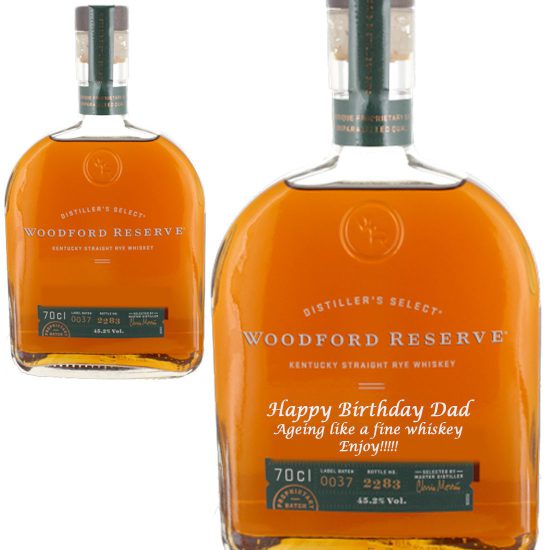 Personalised Woodford Reserve Rye Whiskey 70cl