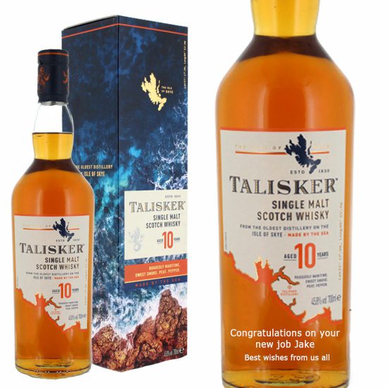 Personalised Talisker 10 Year Old Single Malt Whisky 70cl
