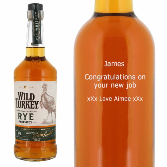Personalised Wild Turkey Rye Whiskey 70cl
