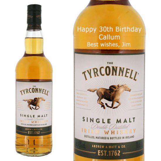Personalised Tyrconnell Single Malt Irish Whiskey 70cl