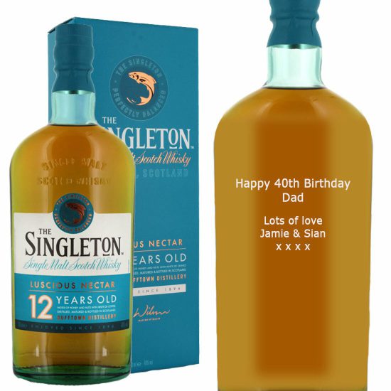 Personalised Singleton of Dufftown 12 Year Old Single Malt Whisky 70cl