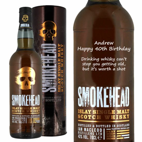Personalised Smokehead Single Malt Whisky 70cl