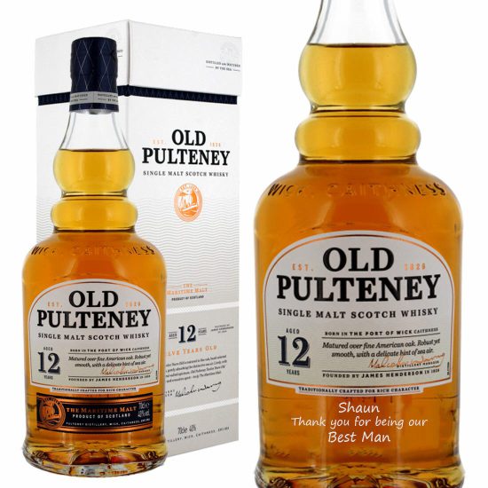 Personalised Old Pulteney 12 Year Old Single Malt Whisky 70cl