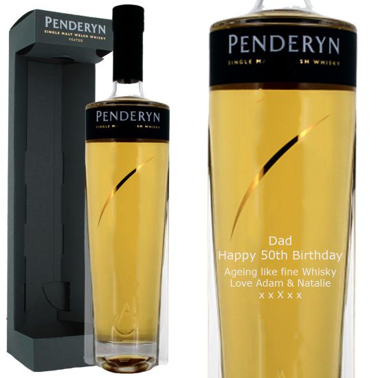Personalised Penderyn Peated Welsh Whisky 70cl