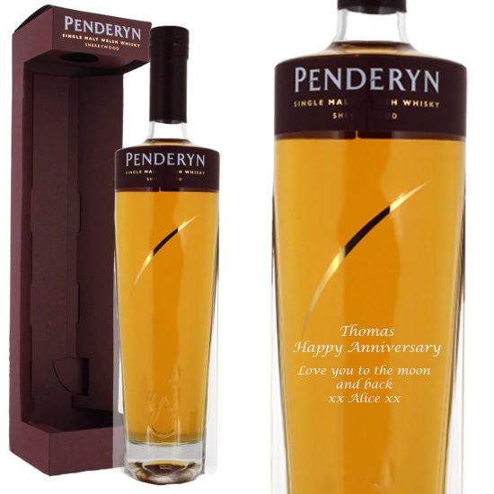 Personalised Penderyn Sherrywood Welsh Whisky 70cl