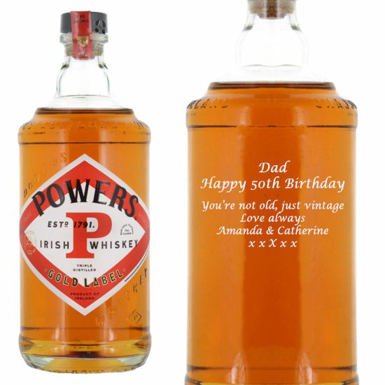 Personalised Powers Gold Label Irish Whiskey 70cl
