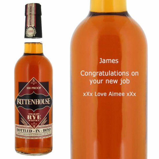 Personalised Rittenhouse Straight Rye Whisky 70cl