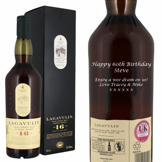 Personalised Lagavulin 16 Year Old Single Malt Whisky 70cl