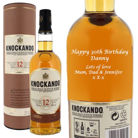 Personalised Knockando 12 Year Old Single Malt Whisky 70cl