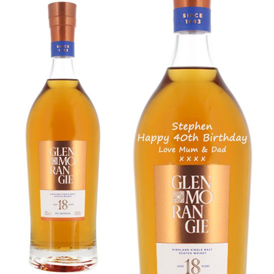 Personalised Glenmorangie 18 Year Old Single Malt Whisky 70cl